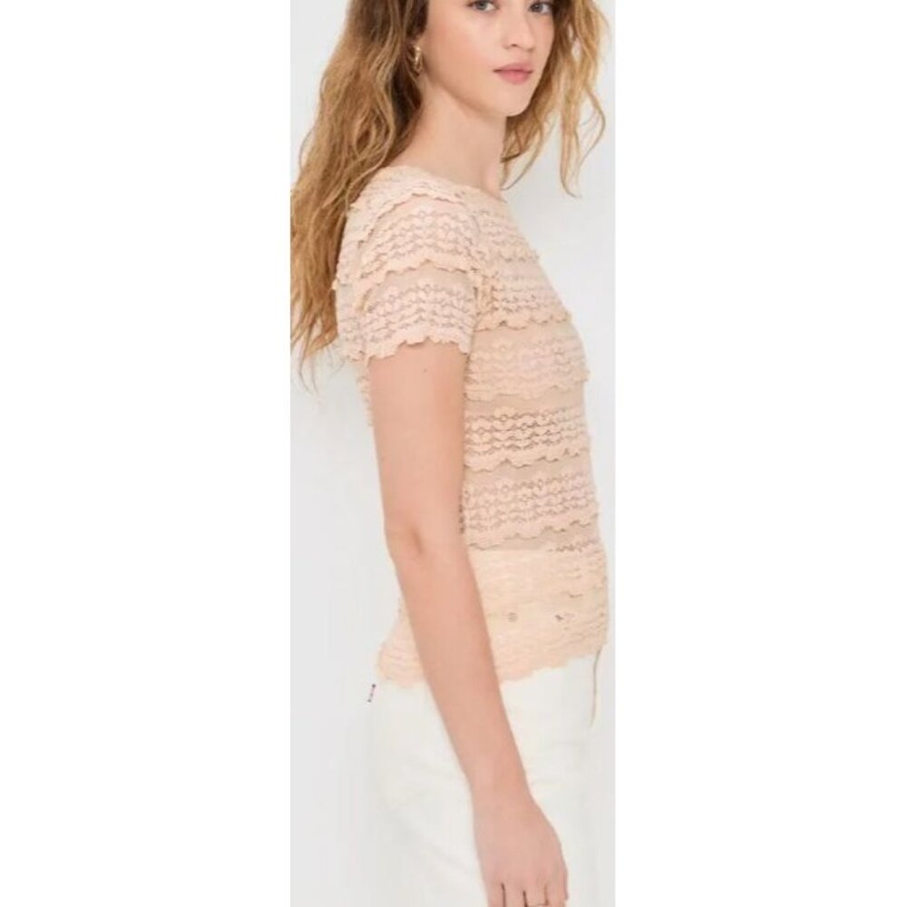 Free People Angelina Lace Size M Stretchy Peach NWOT $68 - Picture 15 of 16